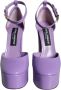 Dolce & Gabbana Paarse Leren Plateau Enkelband Sandalen Purple Dames - Thumbnail 2