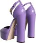 Dolce & Gabbana Paarse Leren Plateau Enkelband Sandalen Purple Dames - Thumbnail 4