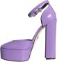 Dolce & Gabbana Paarse Leren Plateau Enkelband Sandalen Purple Dames - Thumbnail 5