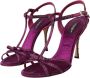 Dolce & Gabbana Paarse Strass Enkelband Sandalen Purple Dames - Thumbnail 3