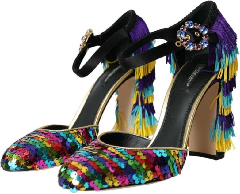 Dolce & Gabbana Paillet Franje Mary Jane Pumps Multicolor Dames