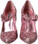 Dolce & Gabbana Roze Sequin Mary Jane Hoge Hakken Pink Dames - Thumbnail 3