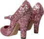 Dolce & Gabbana Roze Sequin Mary Jane Hoge Hakken Pink Dames - Thumbnail 5