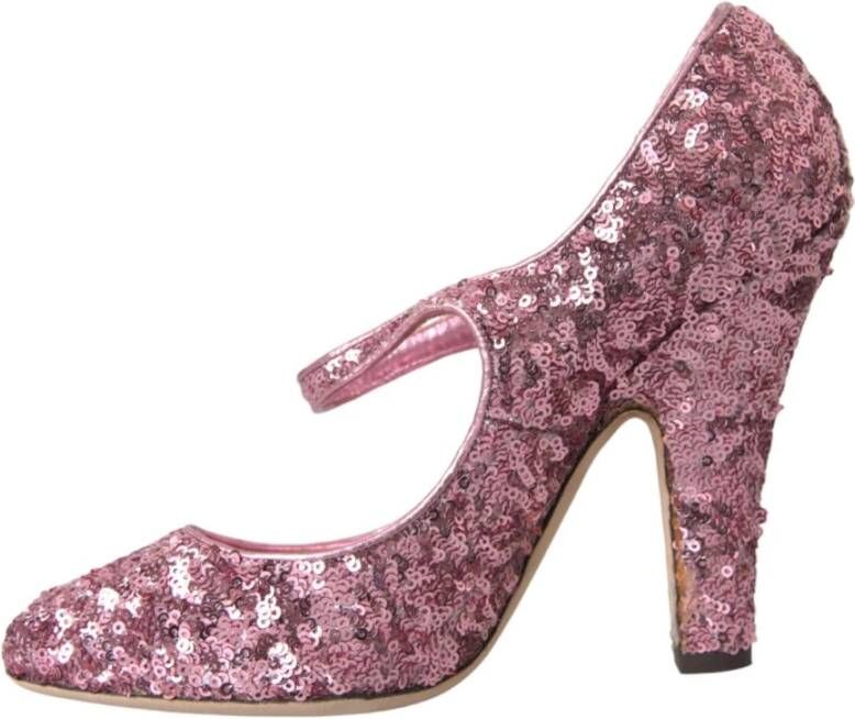 Dolce & Gabbana Paillet Hoge Hakken Pumps Pink Dames