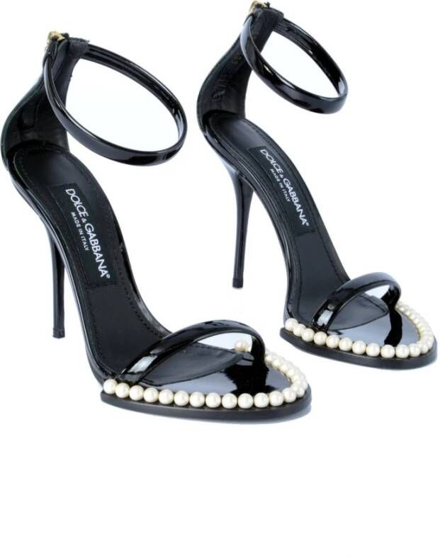 Dolce & Gabbana Parel Hak Sandalen Black Dames