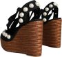 Dolce & Gabbana Parel Sleehak Sandalen Zwart Suède Black Dames - Thumbnail 4