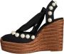 Dolce & Gabbana Parel Sleehak Sandalen Zwart Suède Black Dames - Thumbnail 5