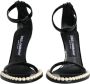 Dolce & Gabbana Parelversierde enkelband sandalen Black Dames - Thumbnail 2