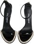 Dolce & Gabbana Parelversierde enkelband sandalen Black Dames - Thumbnail 3