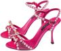 Dolce & Gabbana Parelversierde hoge hak sandalen Pink Dames - Thumbnail 2