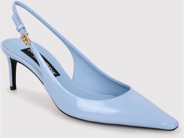 Dolce & Gabbana Patent Slingback Pumps met hoge hak Blue Dames