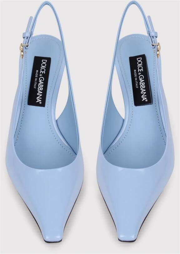 Dolce & Gabbana Patent Slingback Pumps met hoge hak Blue Dames