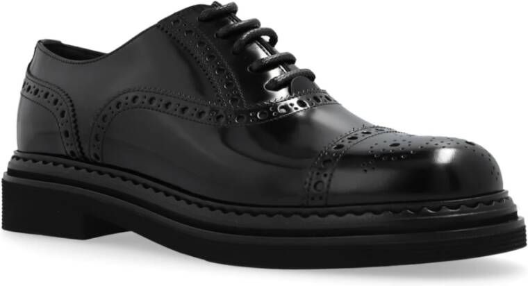 Dolce & Gabbana Plateauschoenen met vetersluiting Black Dames