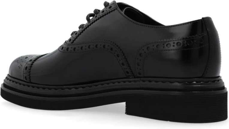 Dolce & Gabbana Plateauschoenen met vetersluiting Black Dames