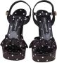 Dolce & Gabbana Polka Dot Platform Sandal Zwart Wit Black Dames - Thumbnail 3