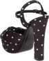 Dolce & Gabbana Polka Dot Platform Sandal Zwart Wit Black Dames - Thumbnail 4