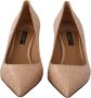 Dolce & Gabbana Beige Leren Puntige Hakken Pumps Schoenen Multicolor Dames - Thumbnail 7