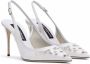 Dolce & Gabbana Embroidered Nappa Leather Slingbacks Wit Dames - Thumbnail 2