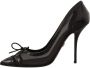 Dolce & Gabbana Zwarte Mesh Leren Puntige Hakken Pumps Schoenen Black Dames - Thumbnail 4