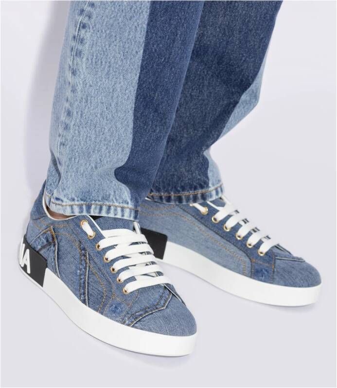 Dolce & Gabbana Portofino denim sneakers Blue Dames