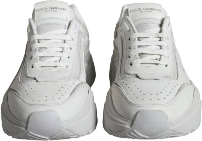 Dolce & Gabbana Portofino Leren Sneakers Wit White Dames