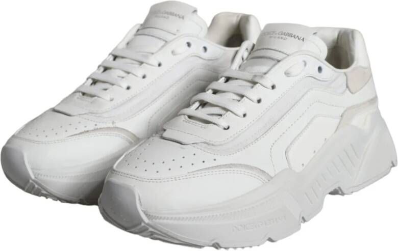 Dolce & Gabbana Portofino Leren Sneakers Wit White Dames