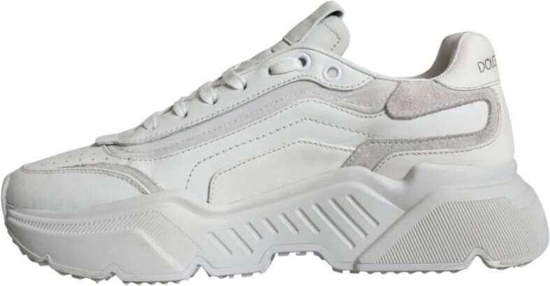 Dolce & Gabbana Portofino Leren Sneakers Wit White Dames