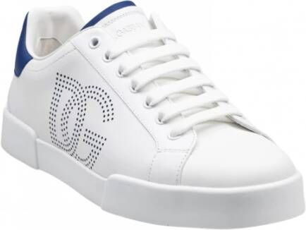 Dolce & Gabbana Portofino Light Sneakers in wit blauw leer White Heren