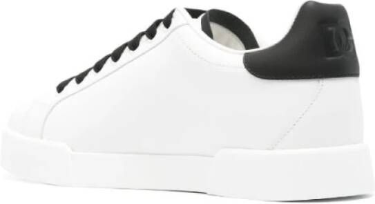 Dolce & Gabbana Portofino Sneaker Zwart Wit Logo Perf White Dames