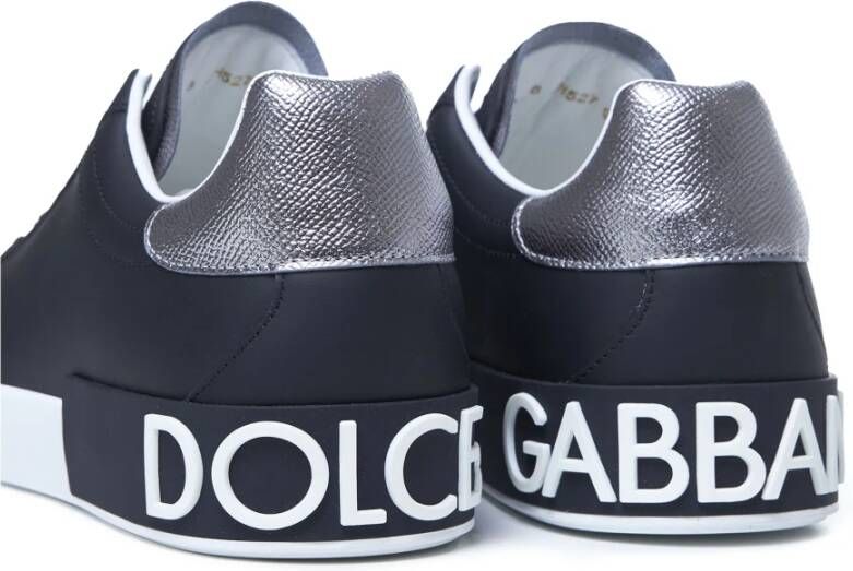 Dolce & Gabbana Zwarte platte schoenen Elegante stijl Black Heren