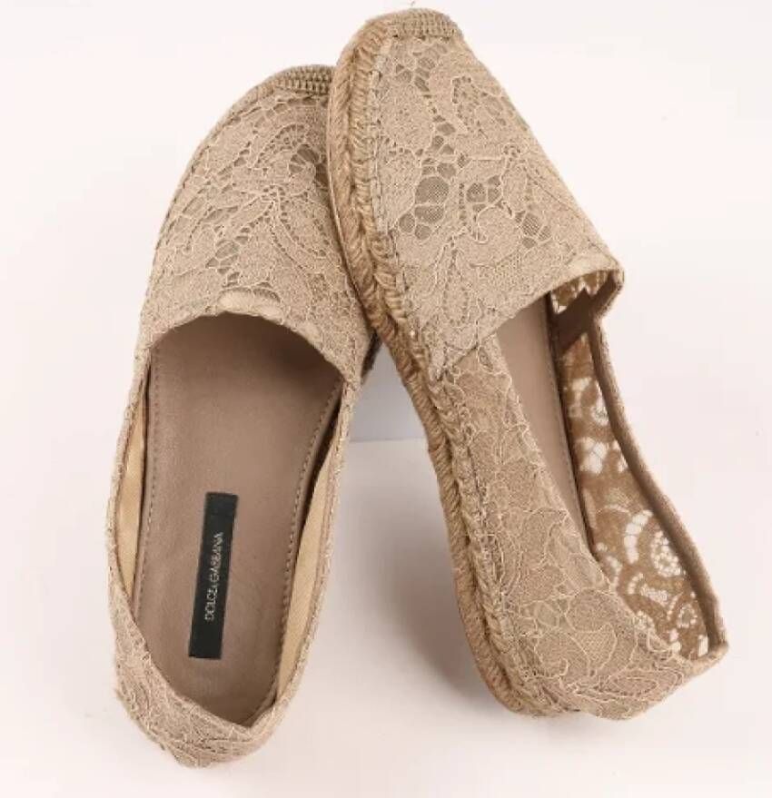 Dolce & Gabbana Pre-owned Canvas espadrilles Beige Dames