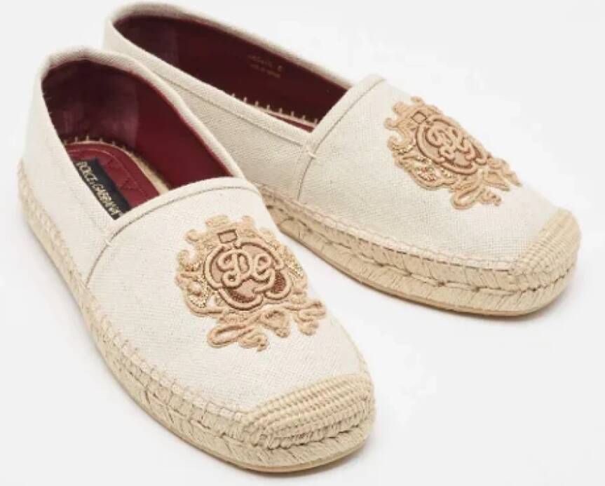 Dolce & Gabbana Pre-owned Canvas espadrilles Beige Heren