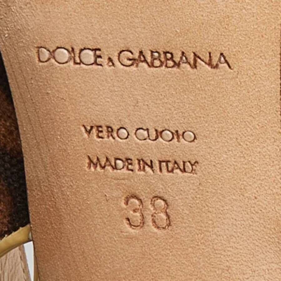 Dolce & Gabbana Pre-owned Canvas heels Brown Dames