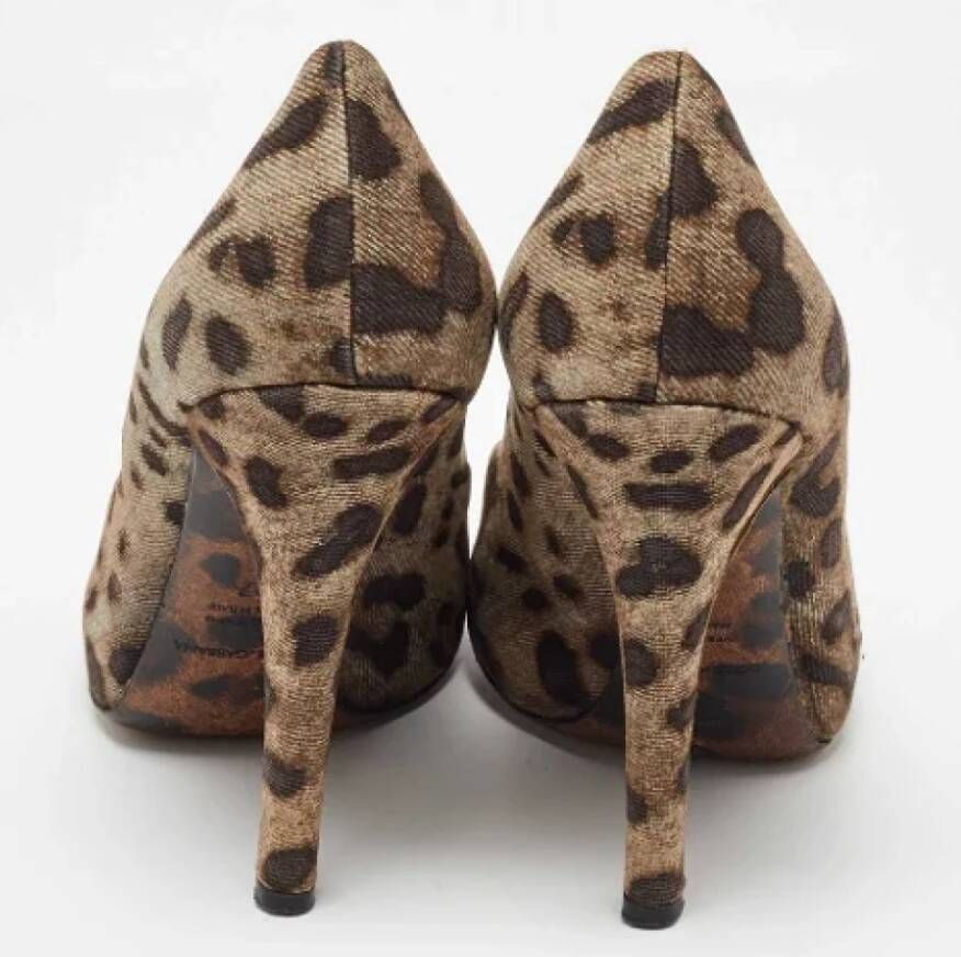 Dolce & Gabbana Pre-owned Canvas heels Brown Dames