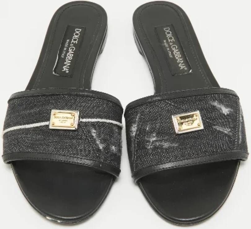 Dolce & Gabbana Pre-owned Denim flats Black Dames