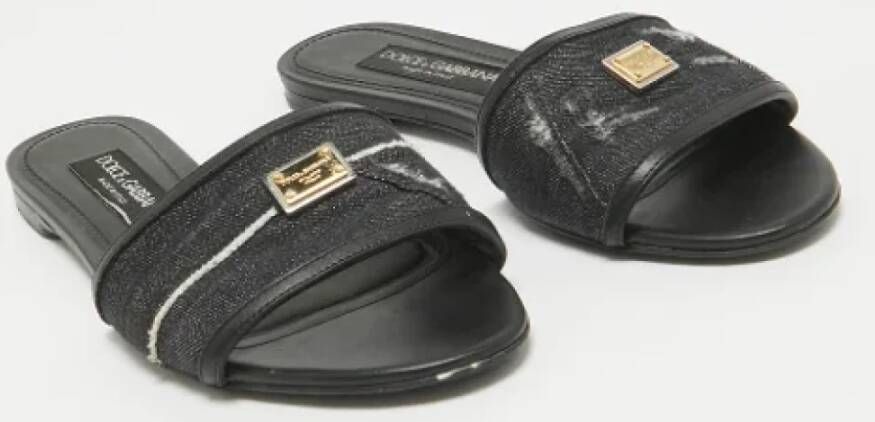 Dolce & Gabbana Pre-owned Denim flats Black Dames