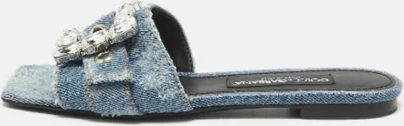 Dolce & Gabbana Pre-owned Denim flats Blue Dames