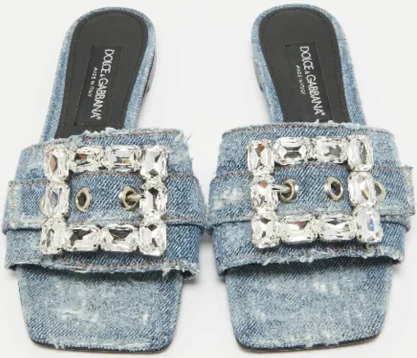 Dolce & Gabbana Pre-owned Denim flats Blue Dames