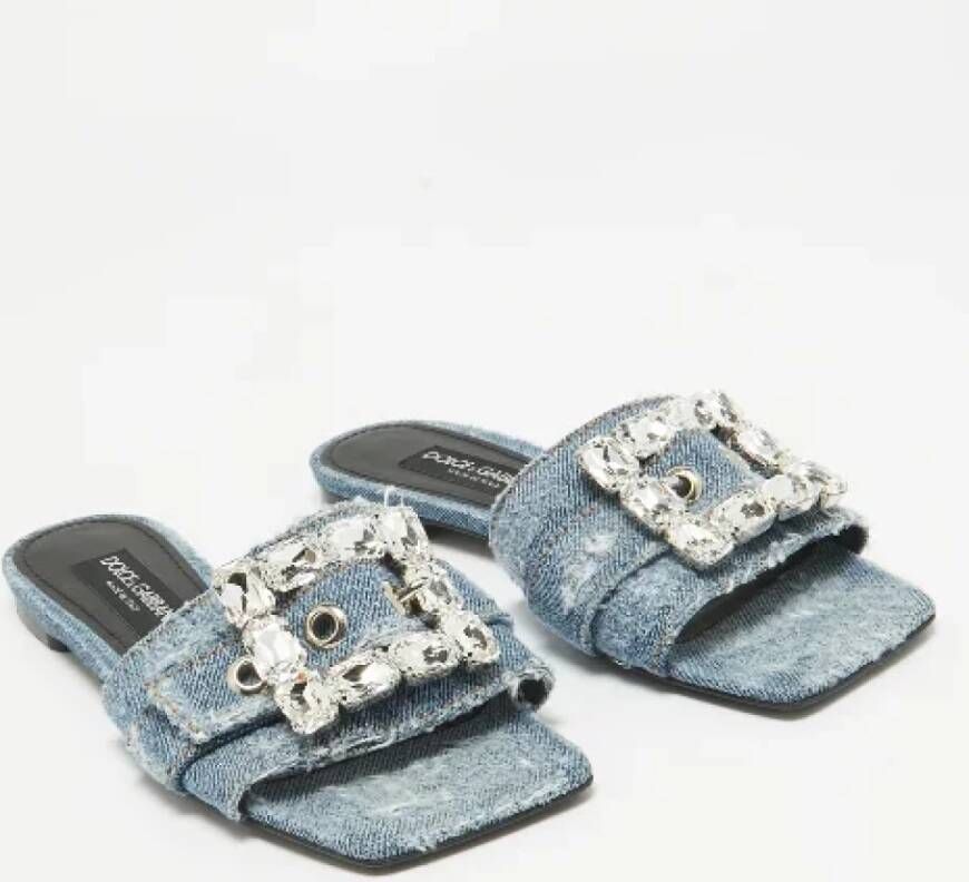 Dolce & Gabbana Pre-owned Denim flats Blue Dames