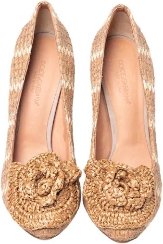 Dolce & Gabbana Pre-owned Fabric heels Beige Dames