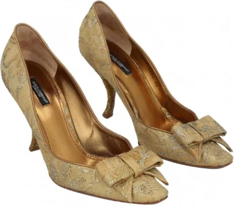 Dolce & Gabbana Pre-owned Fabric heels Beige Dames