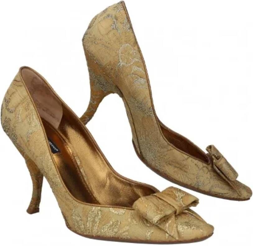 Dolce & Gabbana Pre-owned Fabric heels Beige Dames