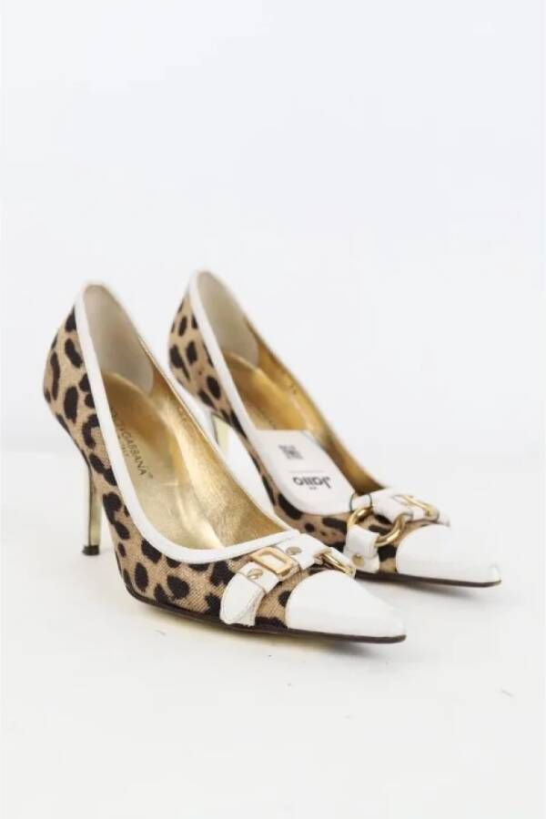 Dolce & Gabbana Pre-owned Fabric heels Beige Dames