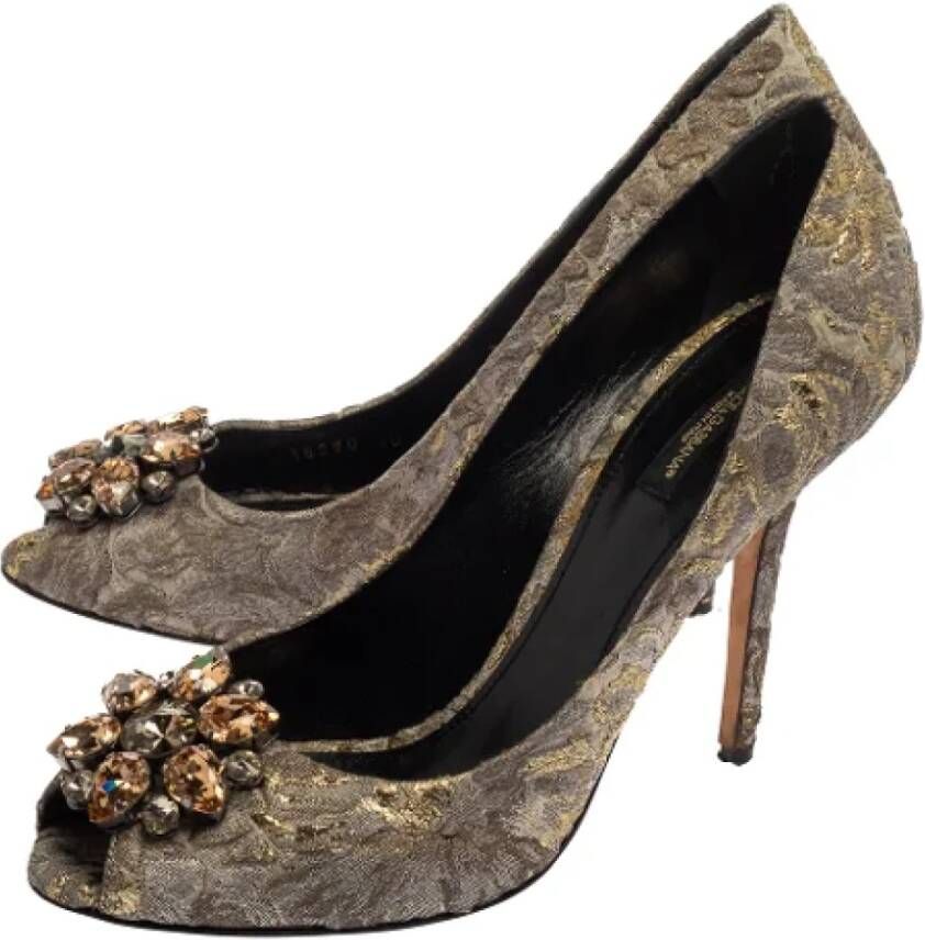 Dolce & Gabbana Pre-owned Fabric heels Gray Dames