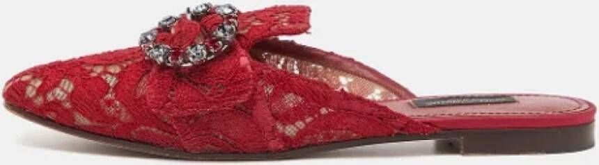 Dolce & Gabbana Pre-owned Fabric mules Red Dames