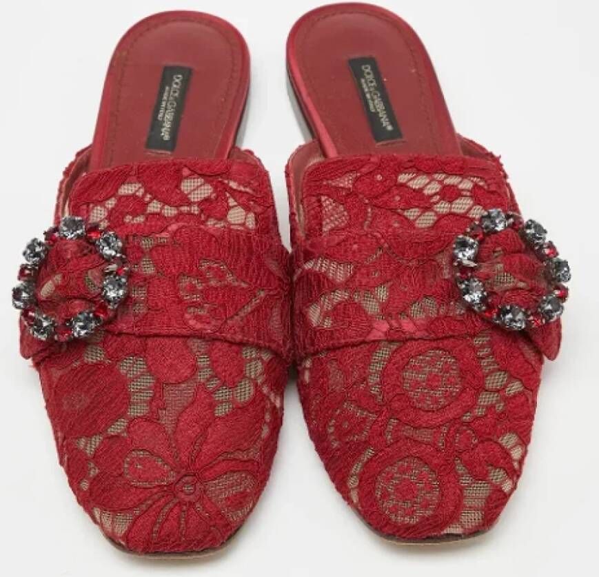 Dolce & Gabbana Pre-owned Fabric mules Red Dames