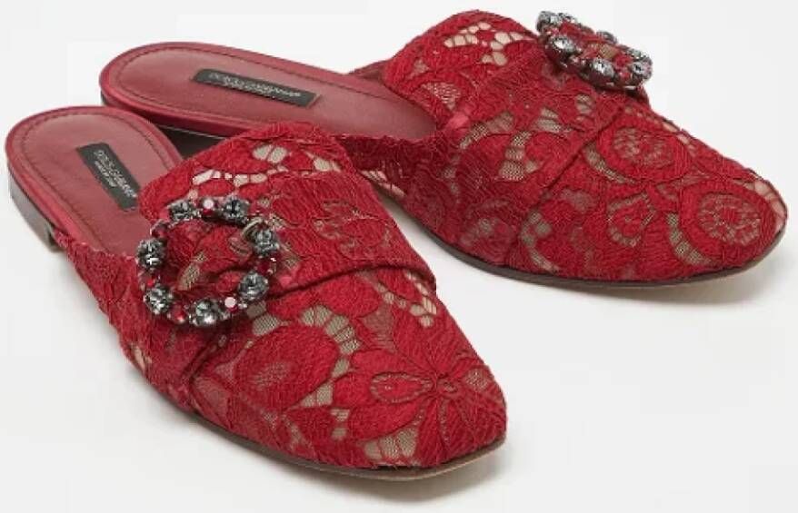 Dolce & Gabbana Pre-owned Fabric mules Red Dames