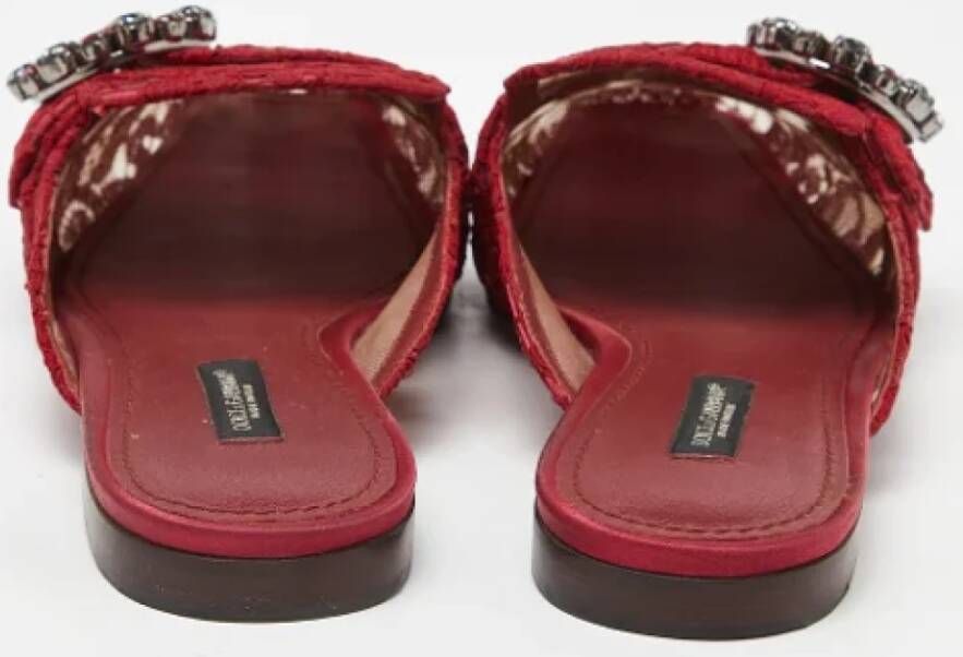 Dolce & Gabbana Pre-owned Fabric mules Red Dames