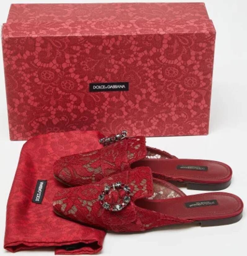 Dolce & Gabbana Pre-owned Fabric mules Red Dames