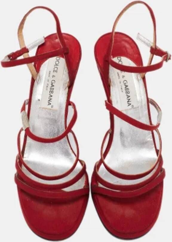 Dolce & Gabbana Pre-owned Fabric sandals Red Dames